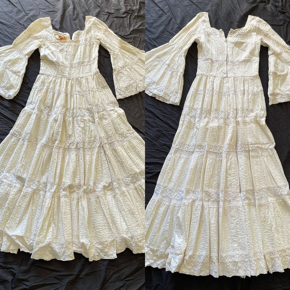 Vintage white Flamenco dress
